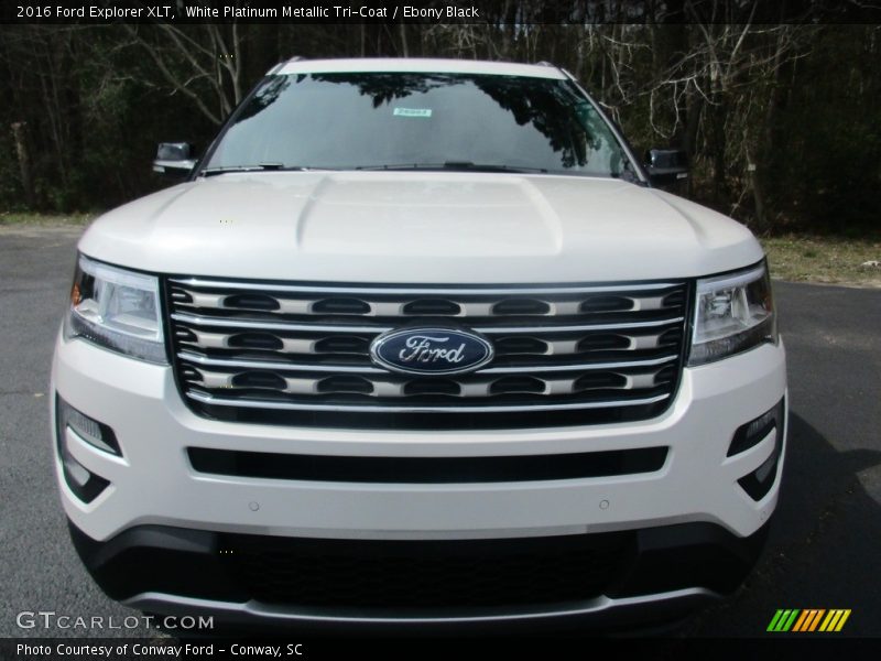 White Platinum Metallic Tri-Coat / Ebony Black 2016 Ford Explorer XLT