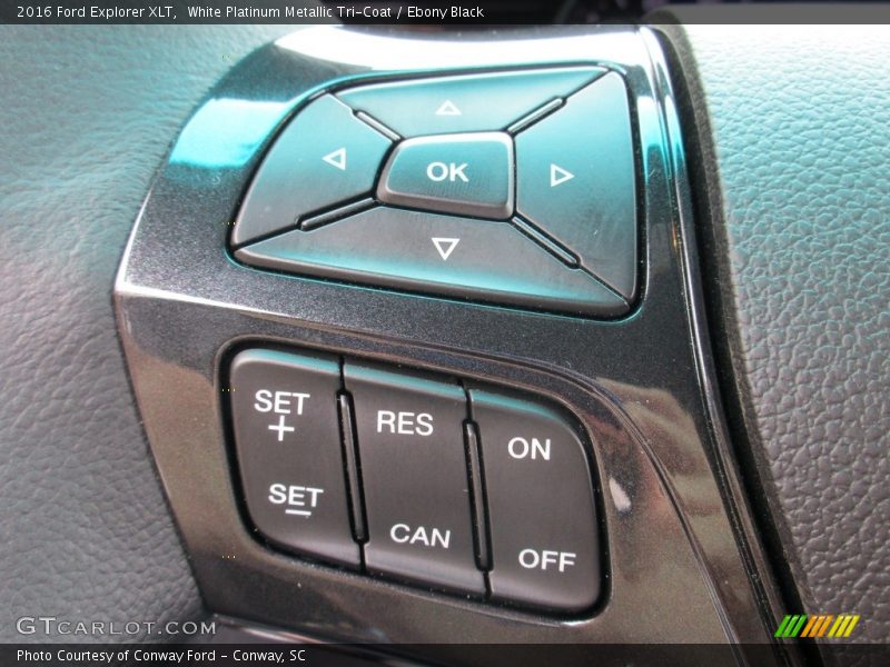 White Platinum Metallic Tri-Coat / Ebony Black 2016 Ford Explorer XLT