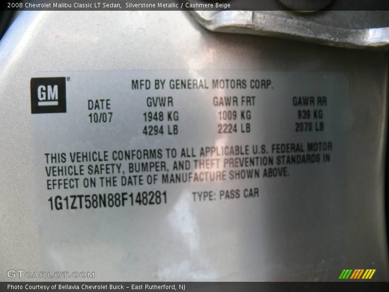 Silverstone Metallic / Cashmere Beige 2008 Chevrolet Malibu Classic LT Sedan
