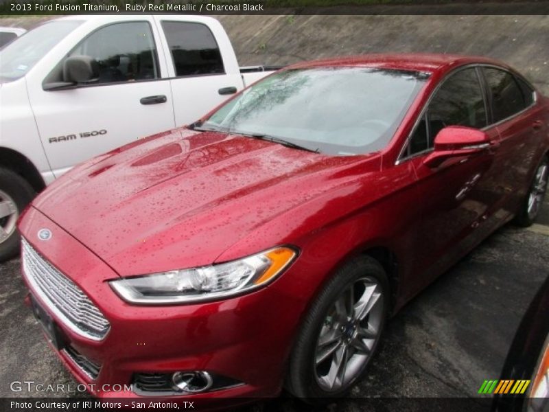 Ruby Red Metallic / Charcoal Black 2013 Ford Fusion Titanium