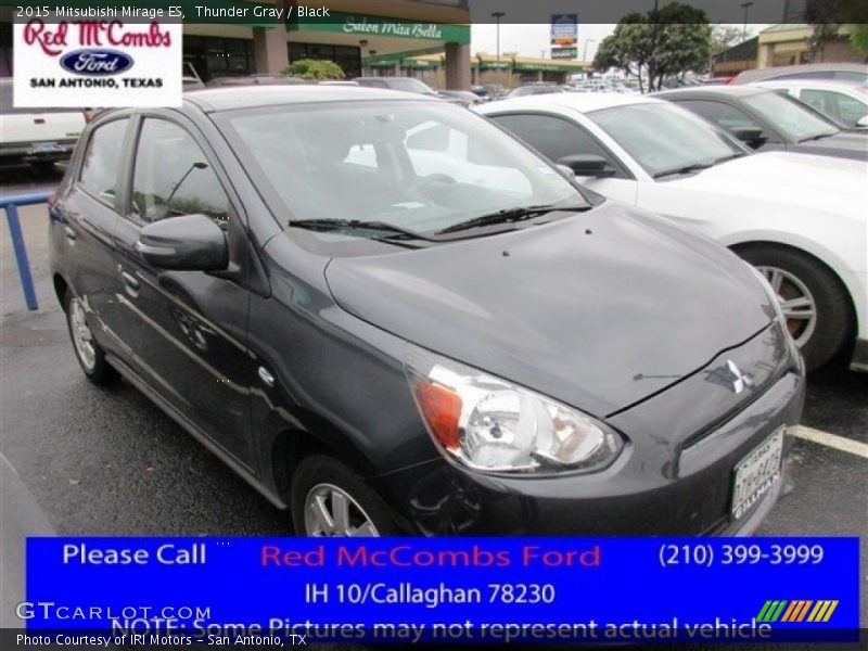 Thunder Gray / Black 2015 Mitsubishi Mirage ES