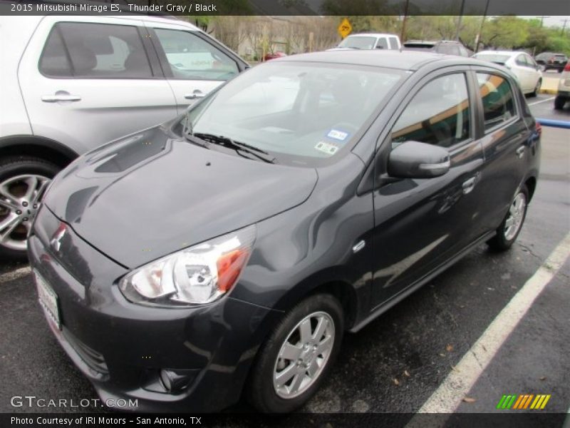 Thunder Gray / Black 2015 Mitsubishi Mirage ES