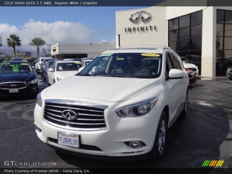 Majestic White / Graphite 2015 Infiniti QX60 3.5 AWD
