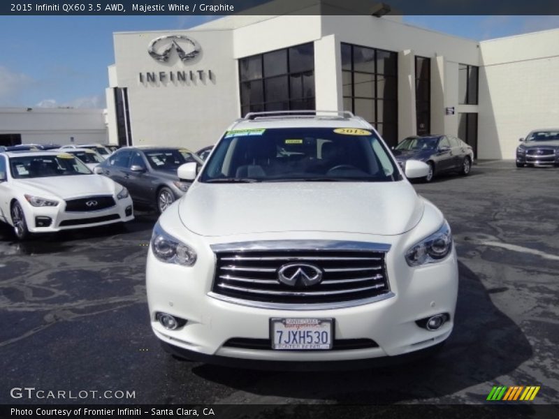 Majestic White / Graphite 2015 Infiniti QX60 3.5 AWD