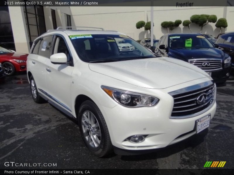 Majestic White / Graphite 2015 Infiniti QX60 3.5 AWD
