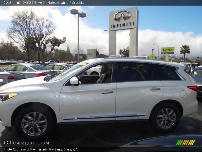 Majestic White / Graphite 2015 Infiniti QX60 3.5 AWD