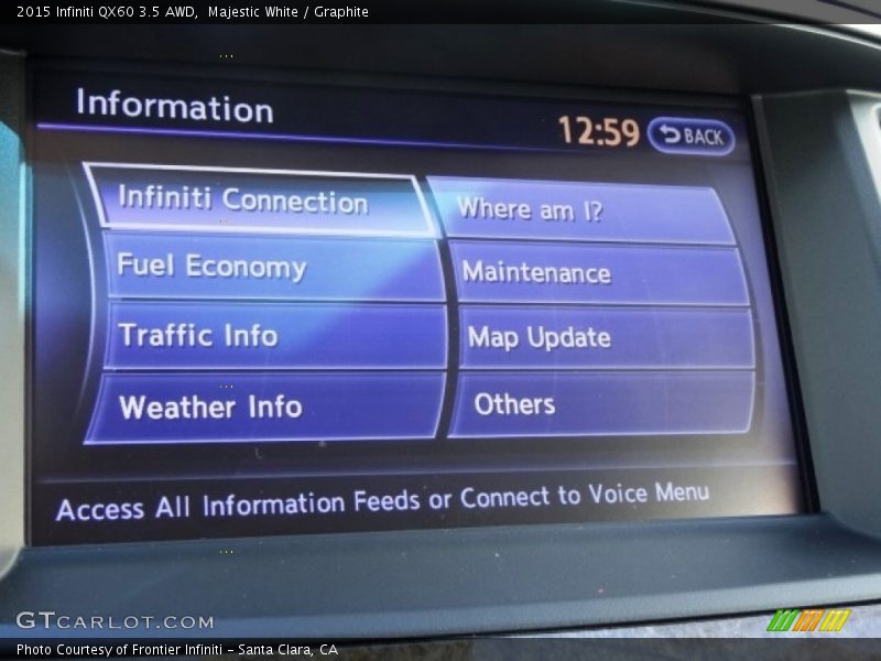 Majestic White / Graphite 2015 Infiniti QX60 3.5 AWD