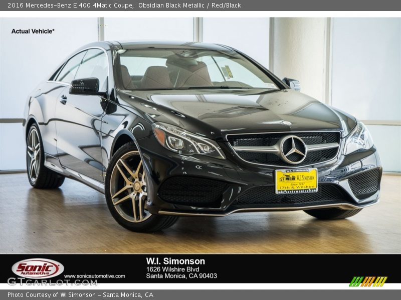 Obsidian Black Metallic / Red/Black 2016 Mercedes-Benz E 400 4Matic Coupe