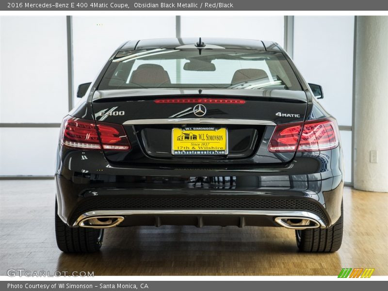 Obsidian Black Metallic / Red/Black 2016 Mercedes-Benz E 400 4Matic Coupe