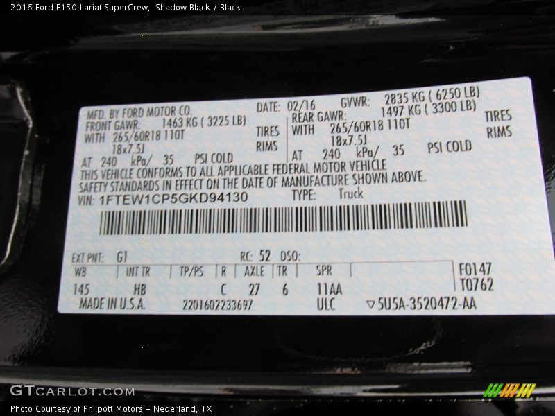 Shadow Black / Black 2016 Ford F150 Lariat SuperCrew