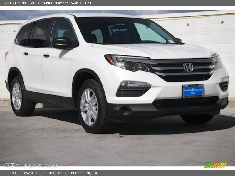 White Diamond Pearl / Beige 2016 Honda Pilot LX