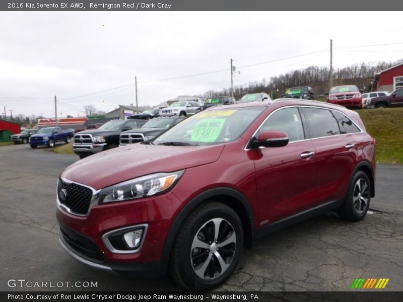 Remington Red / Dark Gray 2016 Kia Sorento EX AWD