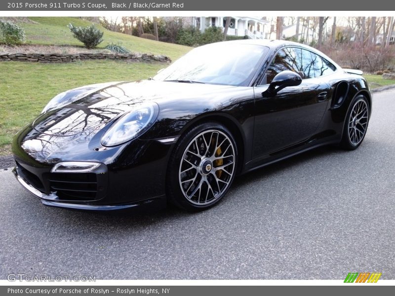 Black / Black/Garnet Red 2015 Porsche 911 Turbo S Coupe