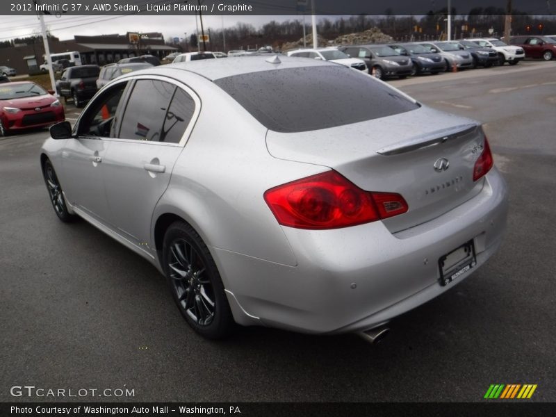 Liquid Platinum / Graphite 2012 Infiniti G 37 x AWD Sedan