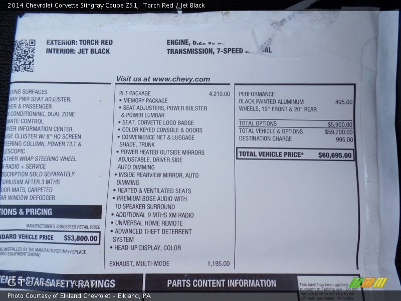 Torch Red / Jet Black 2014 Chevrolet Corvette Stingray Coupe Z51