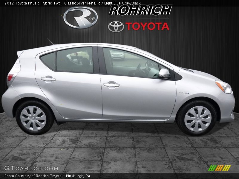 Classic Silver Metallic / Light Blue Gray/Black 2012 Toyota Prius c Hybrid Two