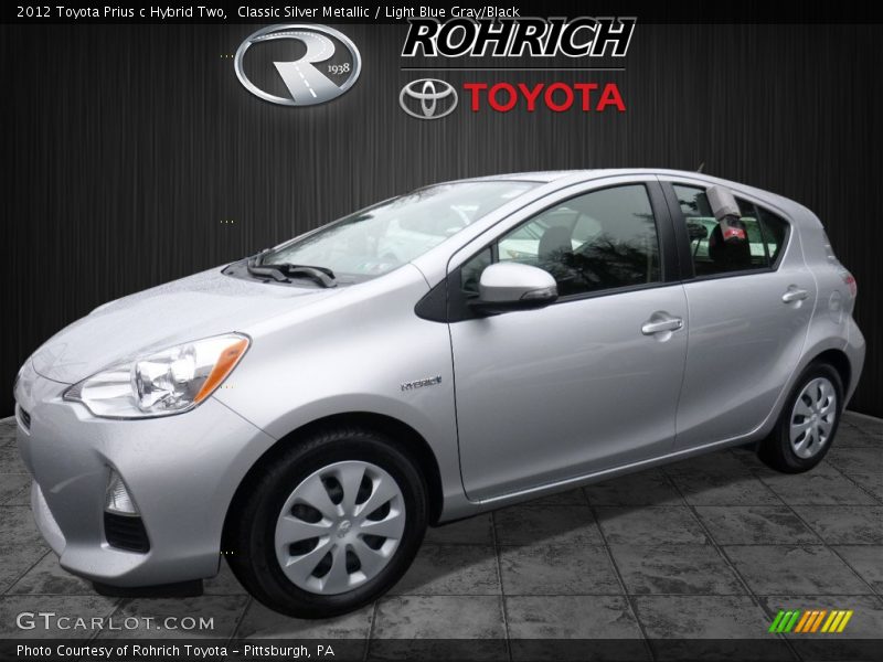 Classic Silver Metallic / Light Blue Gray/Black 2012 Toyota Prius c Hybrid Two