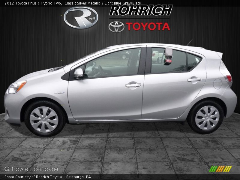 Classic Silver Metallic / Light Blue Gray/Black 2012 Toyota Prius c Hybrid Two
