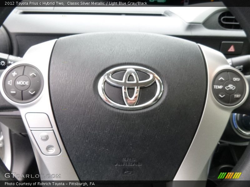 Classic Silver Metallic / Light Blue Gray/Black 2012 Toyota Prius c Hybrid Two
