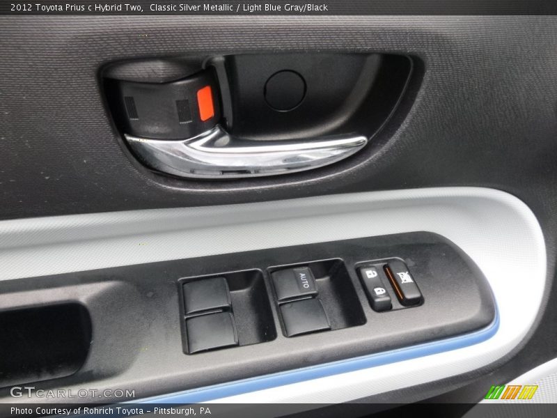 Classic Silver Metallic / Light Blue Gray/Black 2012 Toyota Prius c Hybrid Two