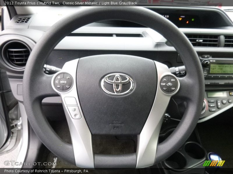 Classic Silver Metallic / Light Blue Gray/Black 2012 Toyota Prius c Hybrid Two
