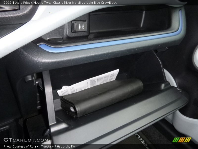 Classic Silver Metallic / Light Blue Gray/Black 2012 Toyota Prius c Hybrid Two