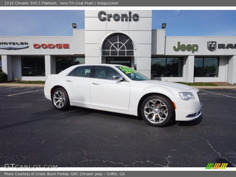 Ivory Tri-Coat Pearl / Indigo/Linen 2016 Chrysler 300 C Platinum