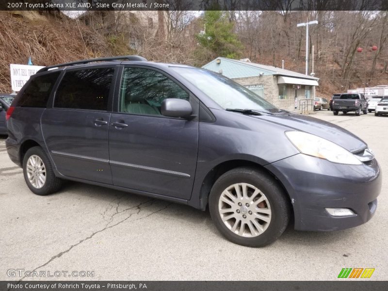 Slate Gray Metallic / Stone 2007 Toyota Sienna XLE AWD