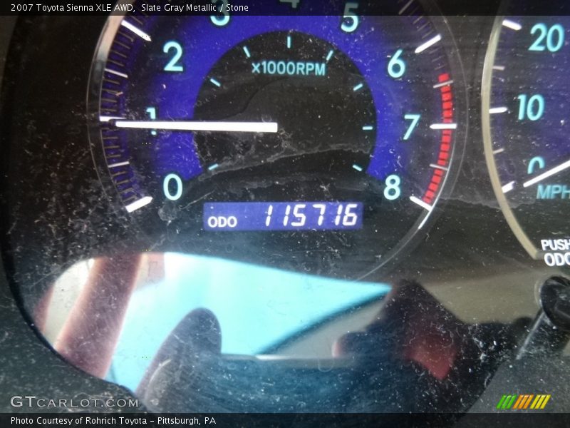 Slate Gray Metallic / Stone 2007 Toyota Sienna XLE AWD