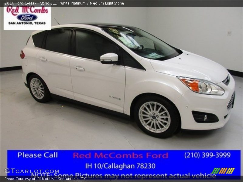 White Platinum / Medium Light Stone 2016 Ford C-Max Hybrid SEL