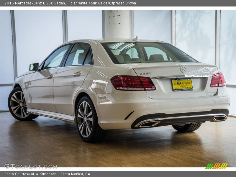 Polar White / Silk Beige/Espresso Brown 2016 Mercedes-Benz E 350 Sedan