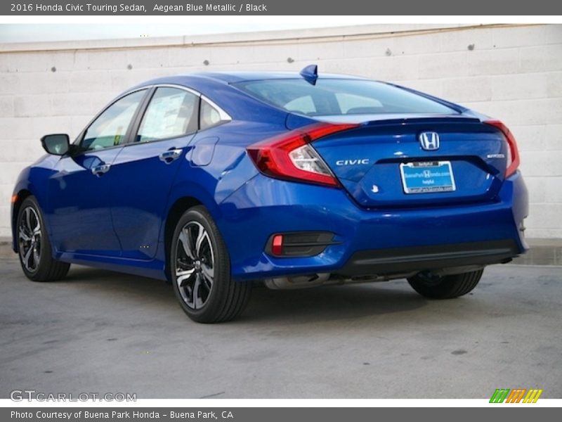 Aegean Blue Metallic / Black 2016 Honda Civic Touring Sedan