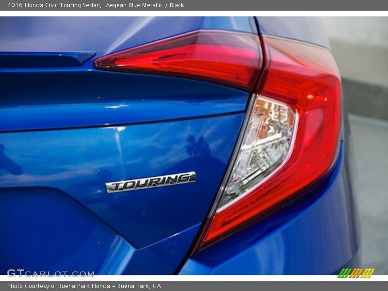 Aegean Blue Metallic / Black 2016 Honda Civic Touring Sedan
