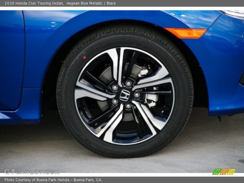 Aegean Blue Metallic / Black 2016 Honda Civic Touring Sedan
