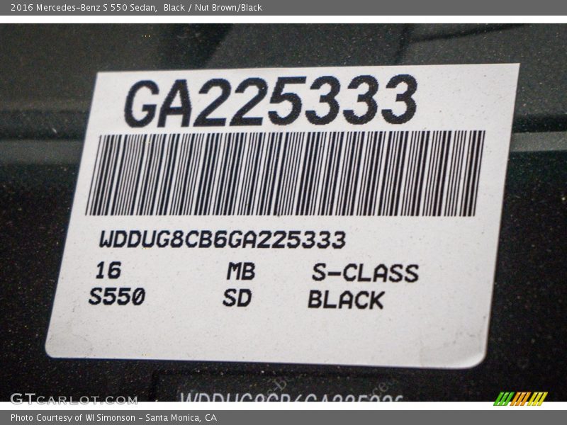 Black / Nut Brown/Black 2016 Mercedes-Benz S 550 Sedan