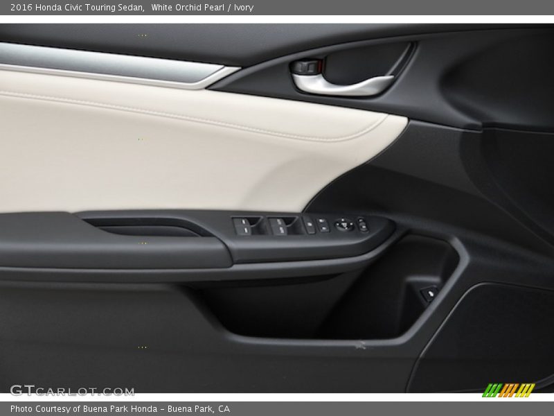 White Orchid Pearl / Ivory 2016 Honda Civic Touring Sedan
