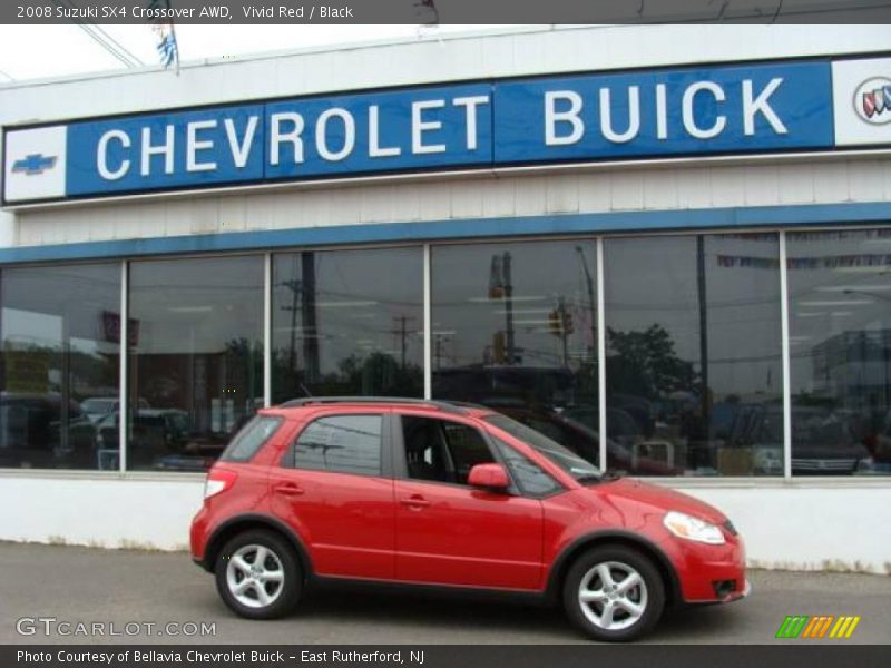 Vivid Red / Black 2008 Suzuki SX4 Crossover AWD