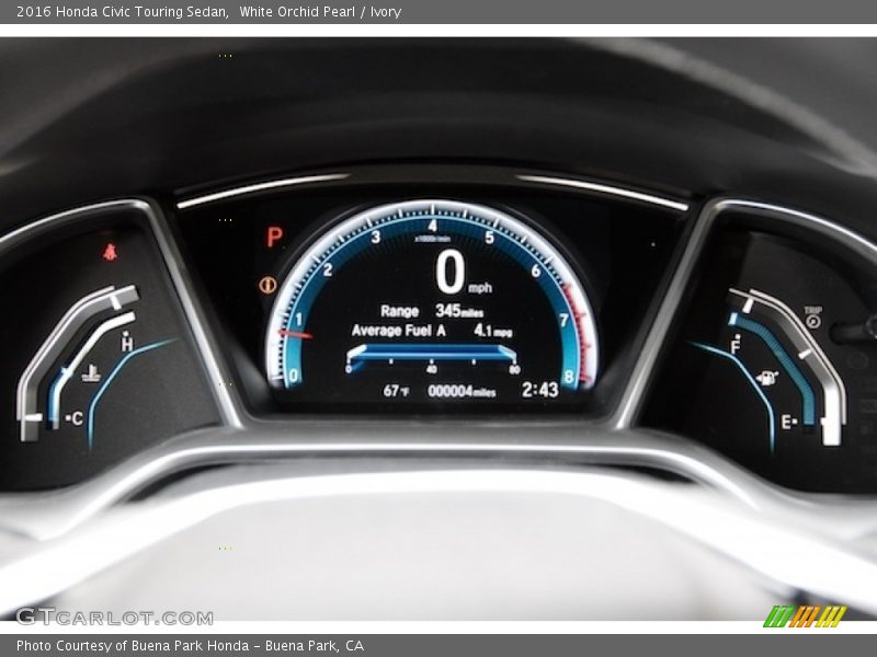White Orchid Pearl / Ivory 2016 Honda Civic Touring Sedan
