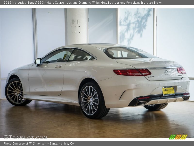 designo Diamond White Metallic / designo Porcelain/Espresso Brown 2016 Mercedes-Benz S 550 4Matic Coupe