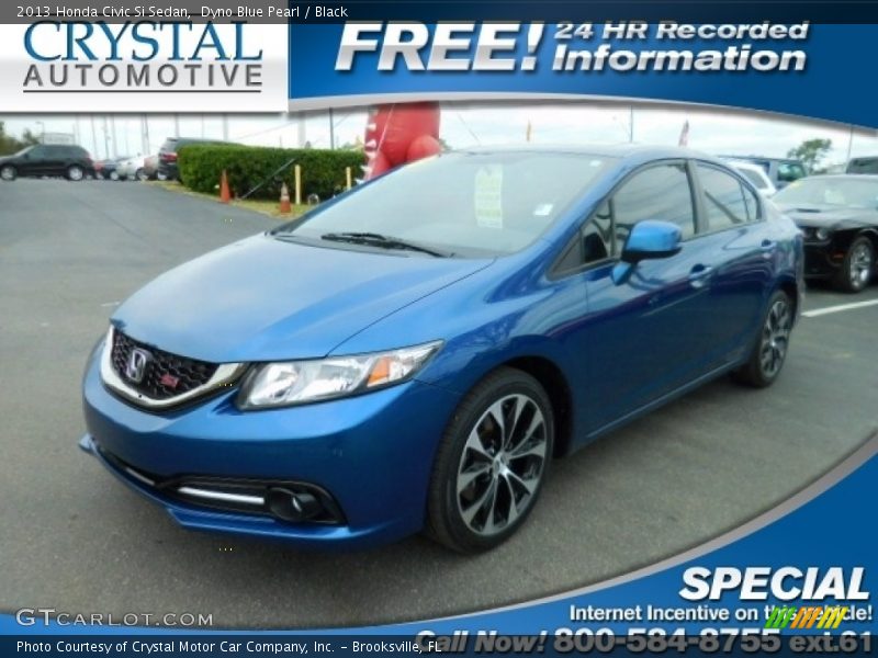 Dyno Blue Pearl / Black 2013 Honda Civic Si Sedan