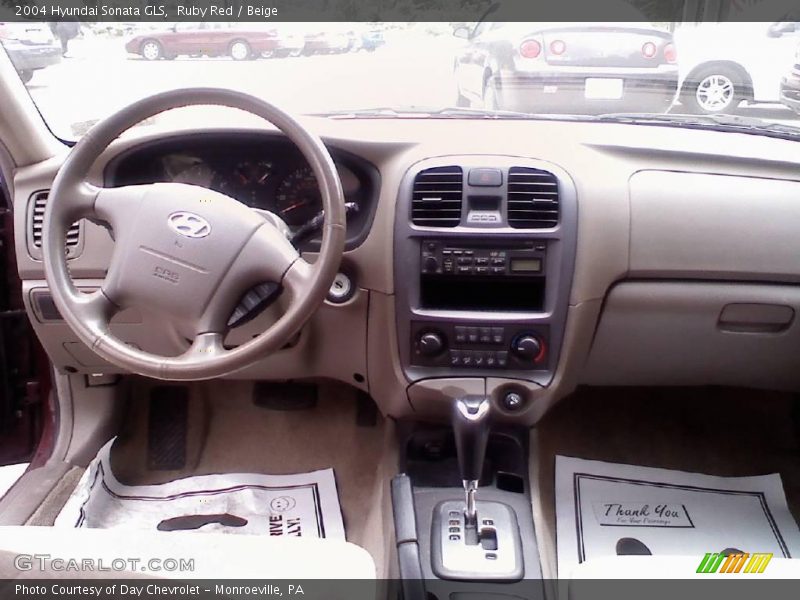 Ruby Red / Beige 2004 Hyundai Sonata GLS
