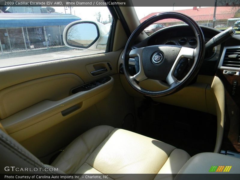 White Diamond / Cocoa/Cashmere 2009 Cadillac Escalade ESV AWD