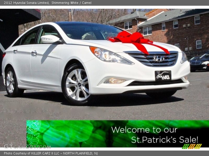 Shimmering White / Camel 2012 Hyundai Sonata Limited