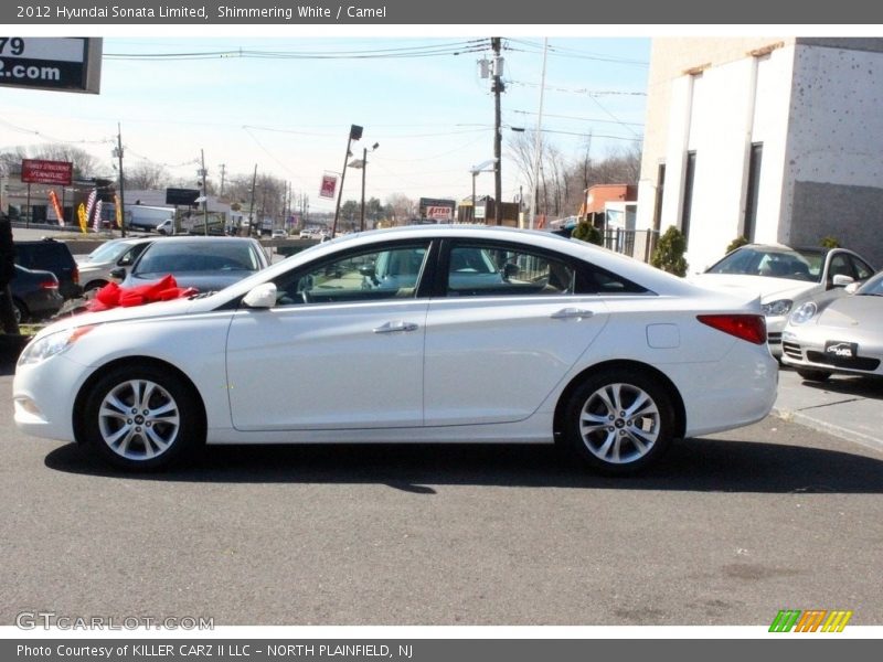 Shimmering White / Camel 2012 Hyundai Sonata Limited