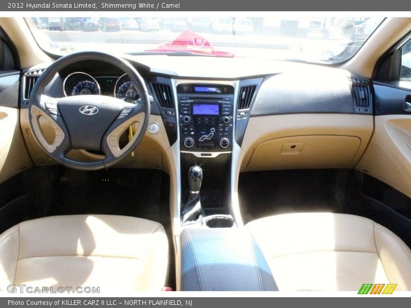Shimmering White / Camel 2012 Hyundai Sonata Limited