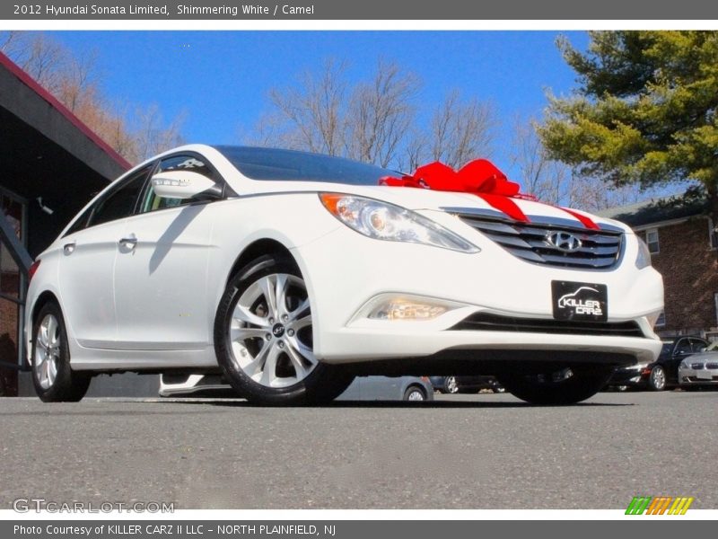 Shimmering White / Camel 2012 Hyundai Sonata Limited