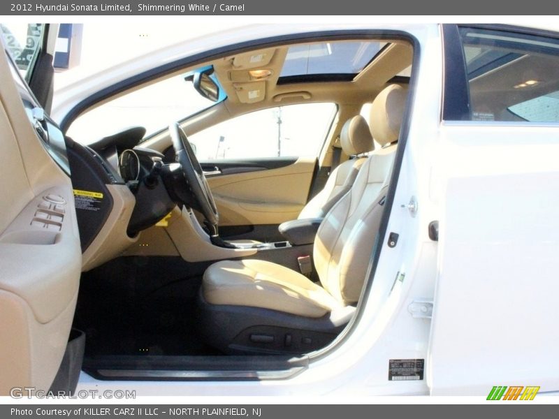 Shimmering White / Camel 2012 Hyundai Sonata Limited