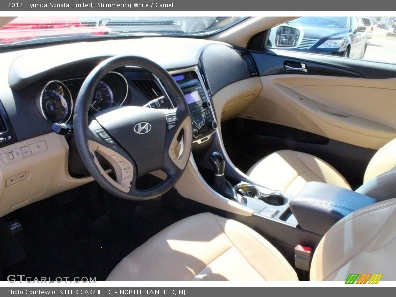 Shimmering White / Camel 2012 Hyundai Sonata Limited