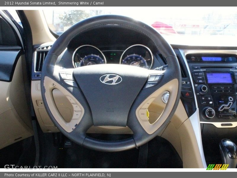 Shimmering White / Camel 2012 Hyundai Sonata Limited