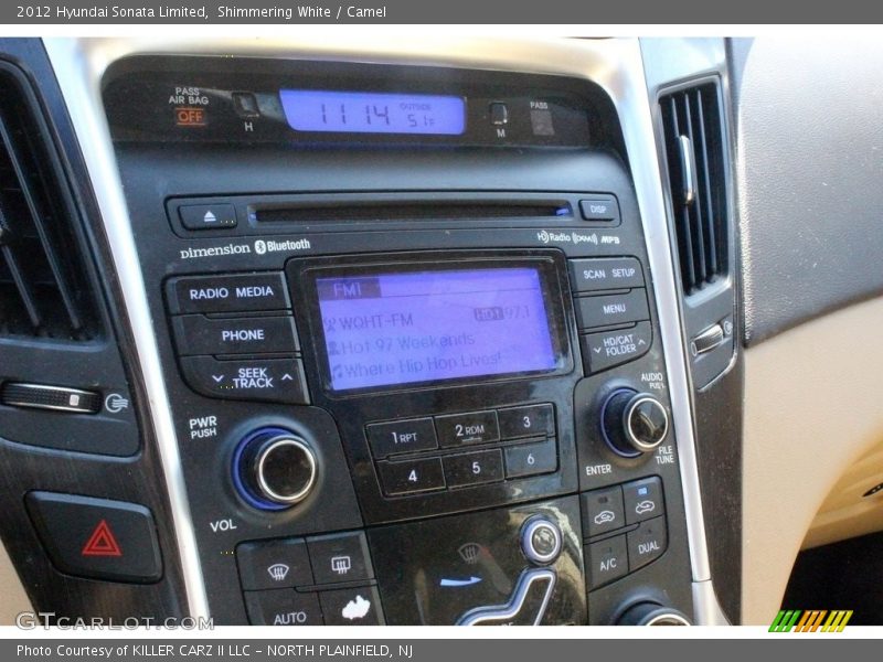 Shimmering White / Camel 2012 Hyundai Sonata Limited